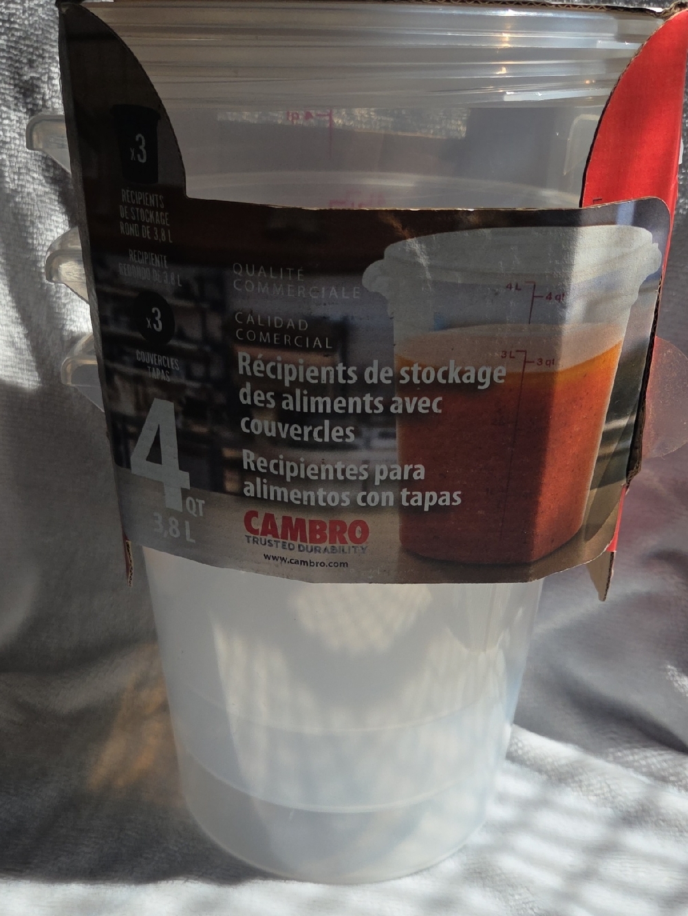 4-Quart Food Storage Container with Lid - Clear